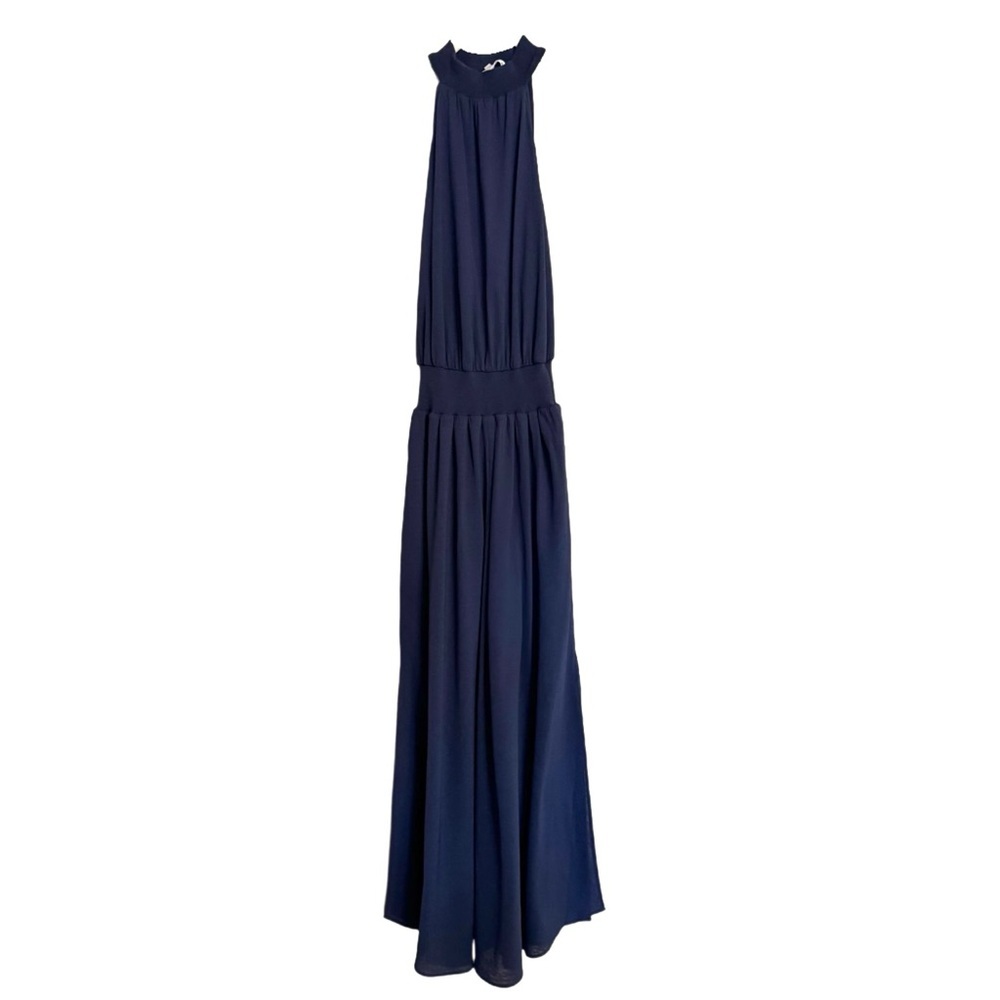 Rachel Rachel Roy June Blouson Halter Maxi Dress in True Navy Size Small Casual